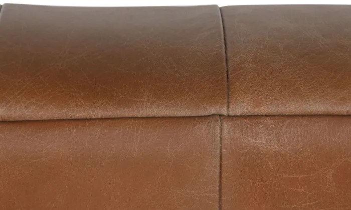 Canapea premium, 3 locuri, maro, din piele naturala, Alton
