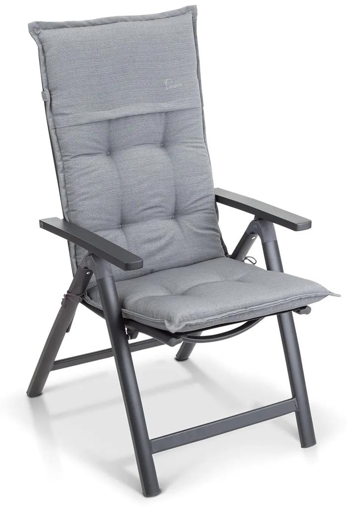 Coburg, pernă, pernă pentru fotoliu, spătar înalt, pernă scaun de grădină, poliester, 53 × 117 × 9 cm, 2 x pernă bancă