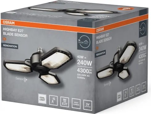 Bec LED cu senzor HIGHBAY E27/40W/230V 4000K - Osram