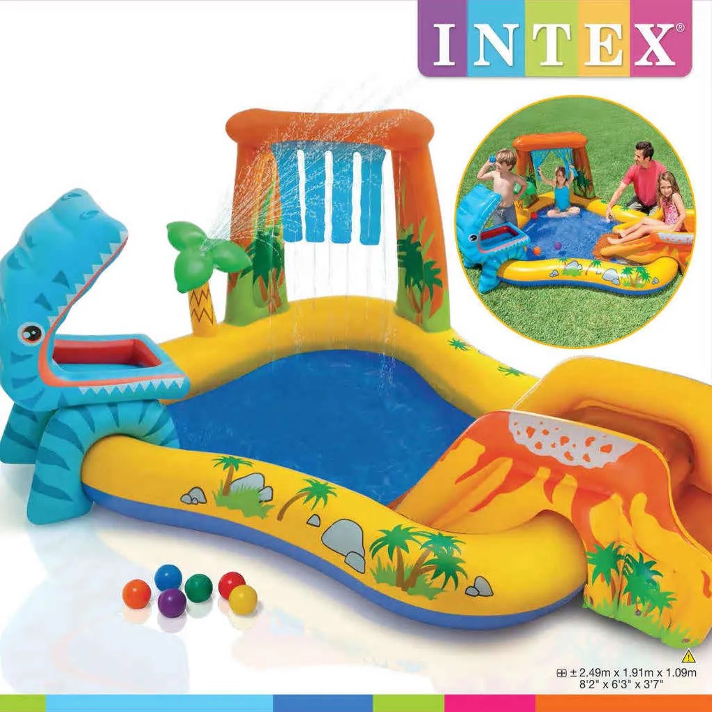 INTEX Piscină gonflabilă Dinosaur Play Center, 249x191x109 cm, 57444NP