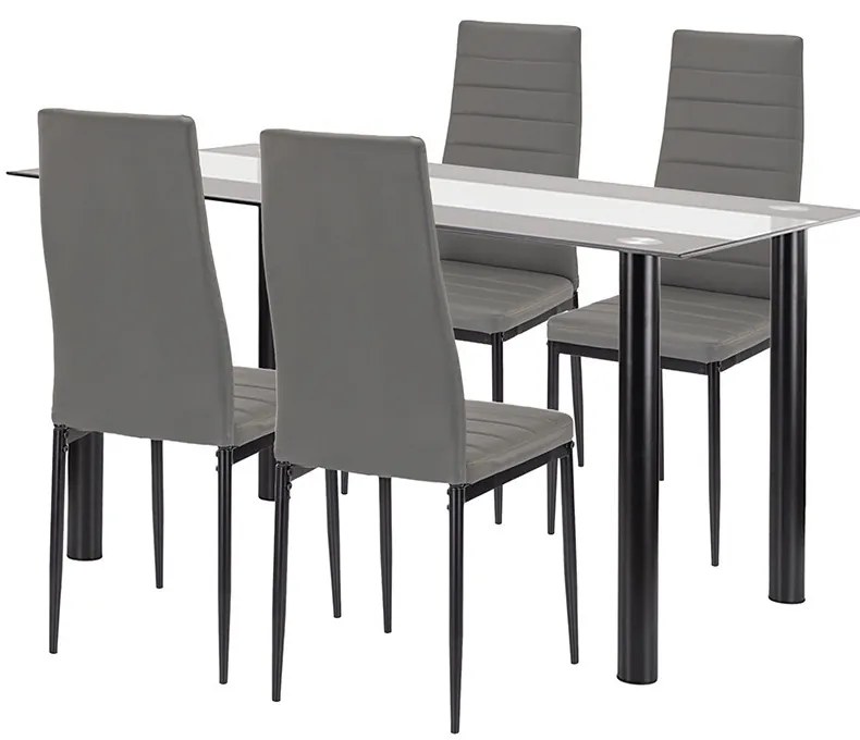 Denton 4+1 set de sufragerie gri-negru