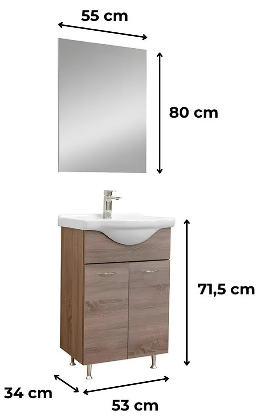 Ruben Prime 55 mobilier de baie complet Rauna sil