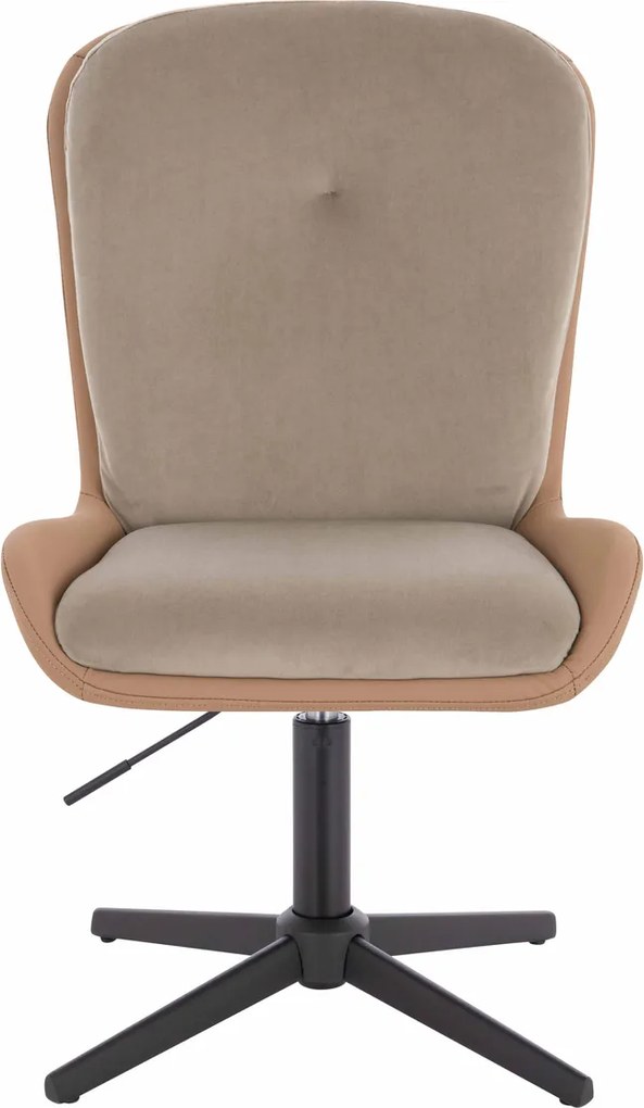 HR690CROSS Scaun Velvet&amp;soft Piele Pu Latte/Carmel Bază Neagră