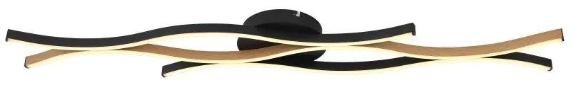 Plafoniera LED design modern Geronimo negru, maro