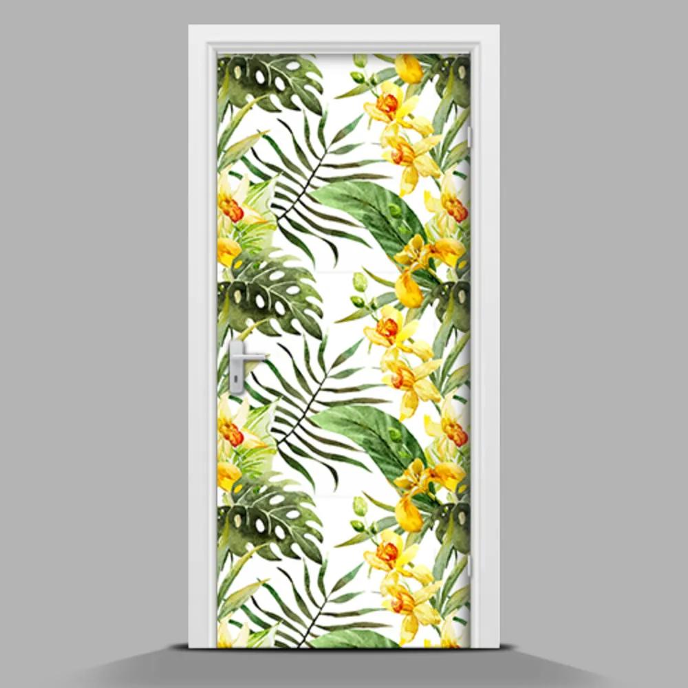 Autocolant uşă Orhidee galbene
