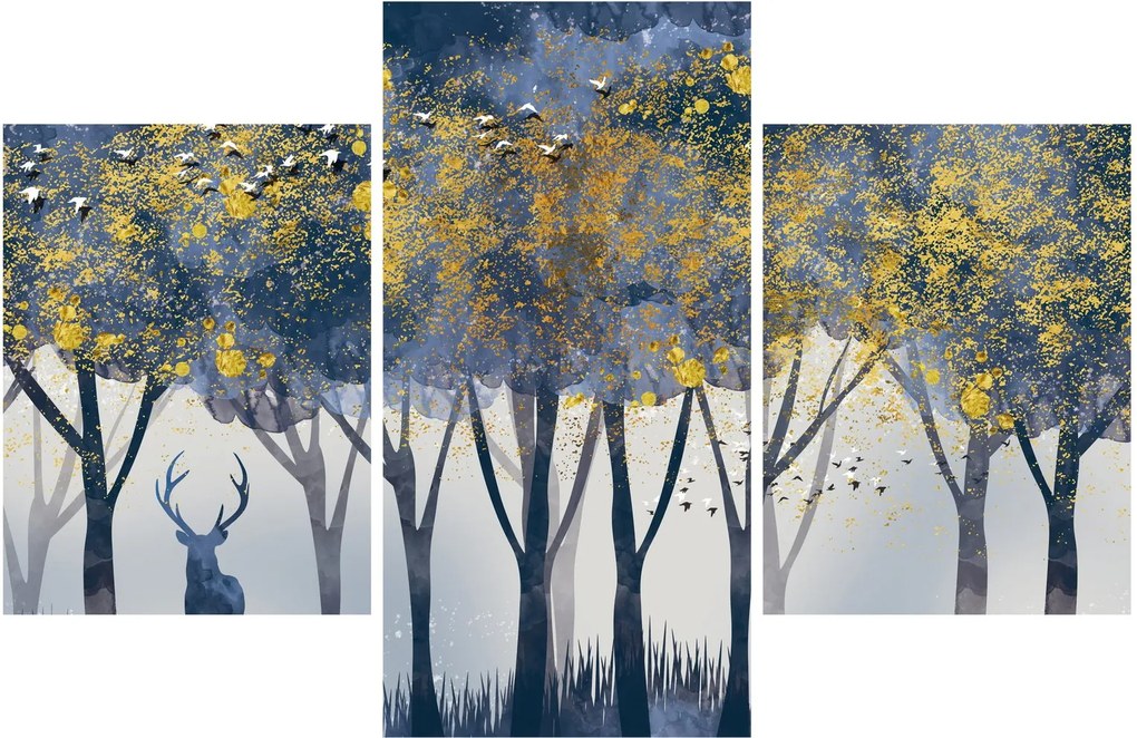 Tablou cerbul în pădure (90x60 cm)