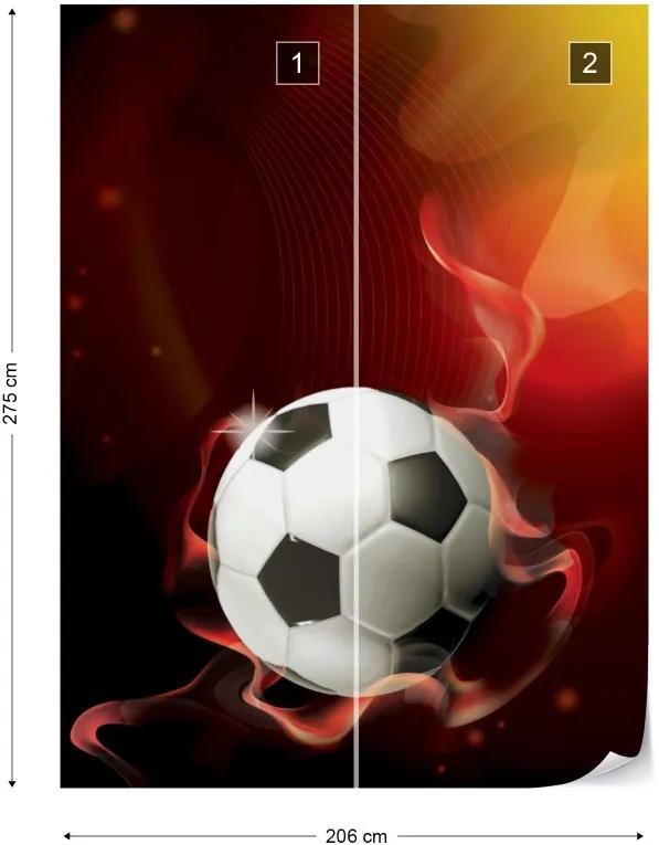 Fototapet GLIX - 3D Football Red And Yellow + adeziv GRATUIT Tapet nețesute  - 206x275 cm