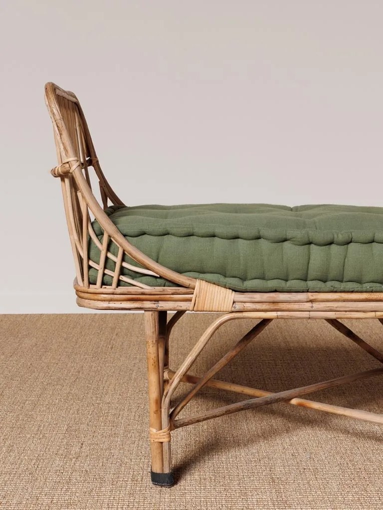Bancheta verde, din rattan si bumbac, Pistacia