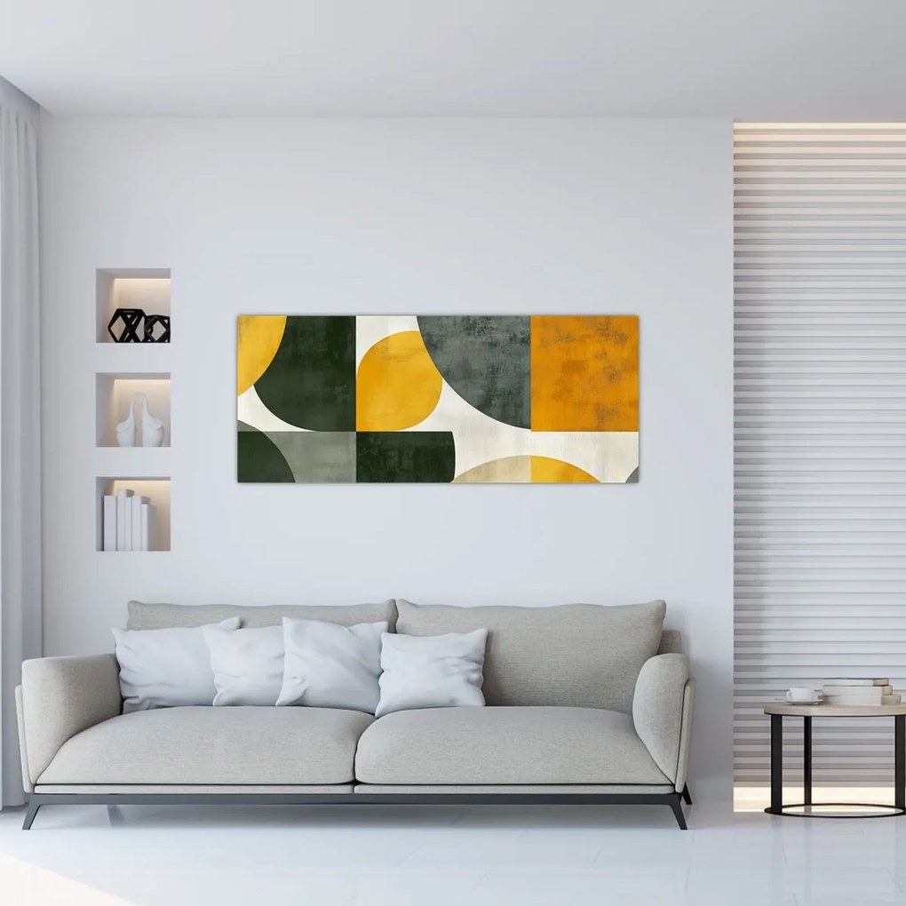 Tablou - Abstracție în culoare de măslin (120x50 cm)