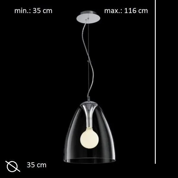 Pendul modern diametru 35cm AUDI-20 SP1 TRASPARENTE 016931