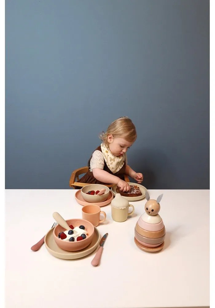 Tacâmuri pentru copii, roșu/somon din silicon 3 buc. Rose Mix – Cam Cam Copenhagen