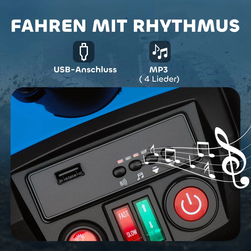 AIYAPLAY Quad electric pentru copii, vehicul electric 24V cu 4 roți, faruri, port USB, funcție MP3, 6,5 km/h, 3-8 ani | Aosom Romania