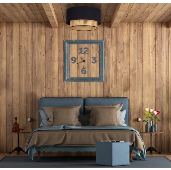 Plafonieră Duolla BOHO 1xE27/15W/230V d. 45 cm negru/ratan