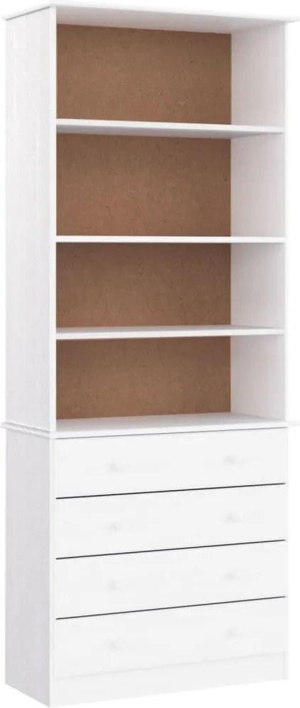 vidaXL Bibliotecă cu sertare „ALTA” alb 77x35x186,5 cm lemn masiv pin