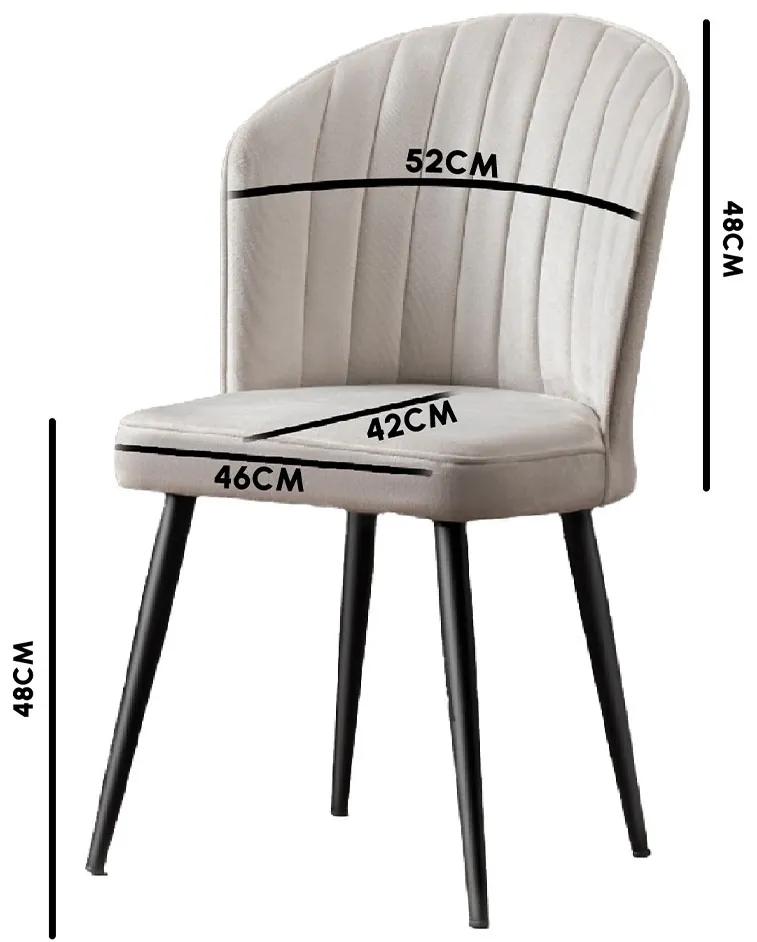 Set 4 scaune haaus Rubi, Negru, textil, picioare metalice