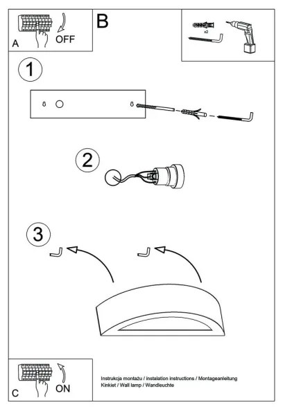 Aplică ATENA 1xE27/60W/230V neagră