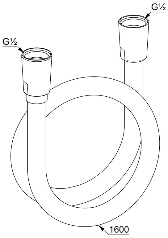 Furtun dus Kludi, Logoflex, 160 cm, crom