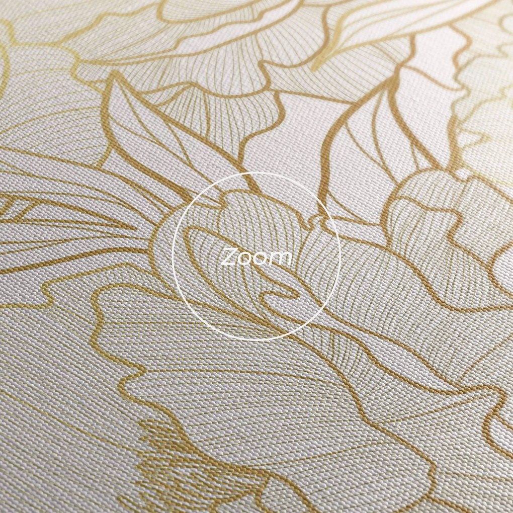 Tablou Canvas, 80x120cm, Dormitor si Living, Flori, Bujori, Golden Peony