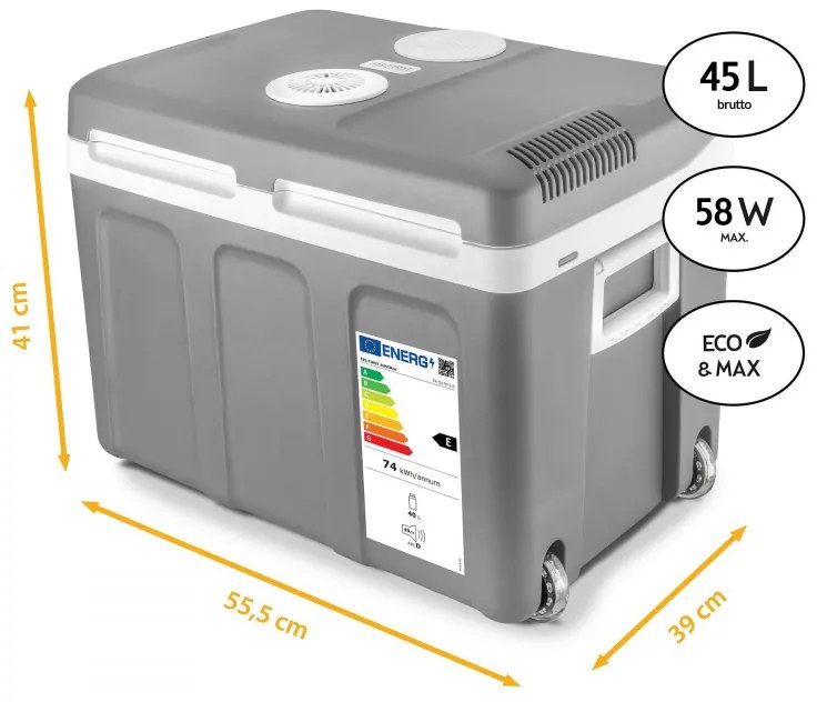 Lada frigorifica electrica First Austria FA-5170-2-USB, 58W, 40 L, Clasa F, 240/12V, USB, Organizare interna, Gri/Alb