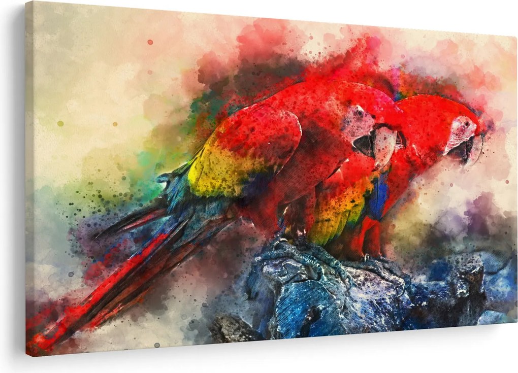 Tablou - Papagali roșii ara (90x60 cm)