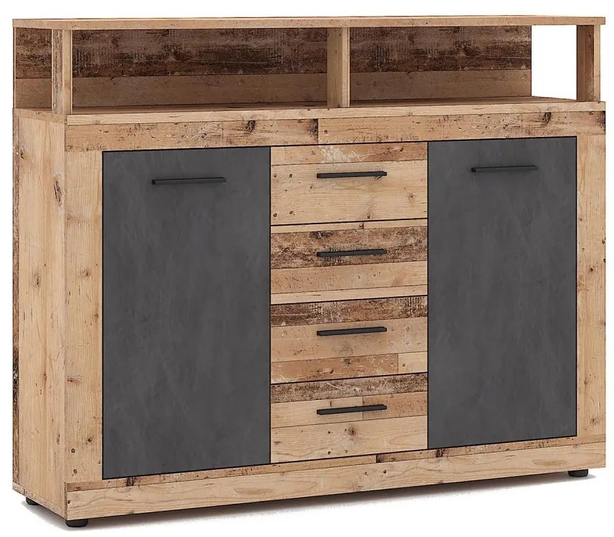 Comodă RUNA, maro deschis/antracit