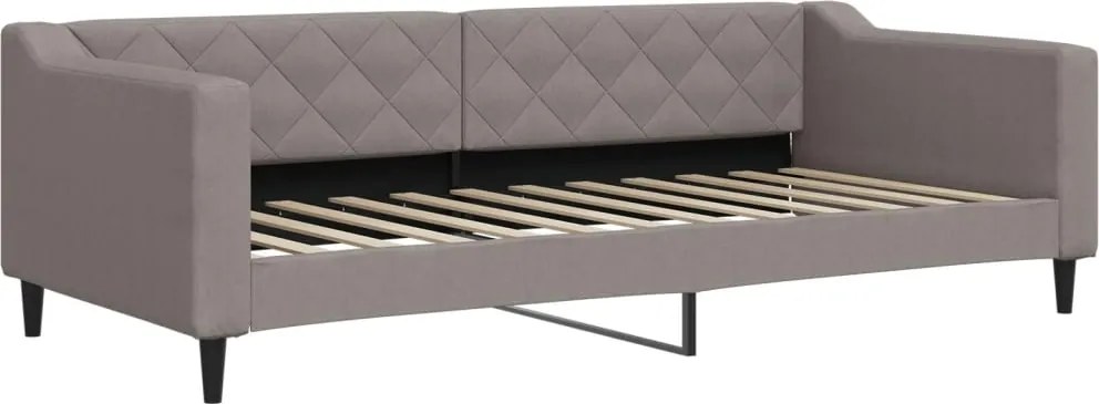 vidaXL Pat de zi, gri taupe, 90x200 cm, material textil