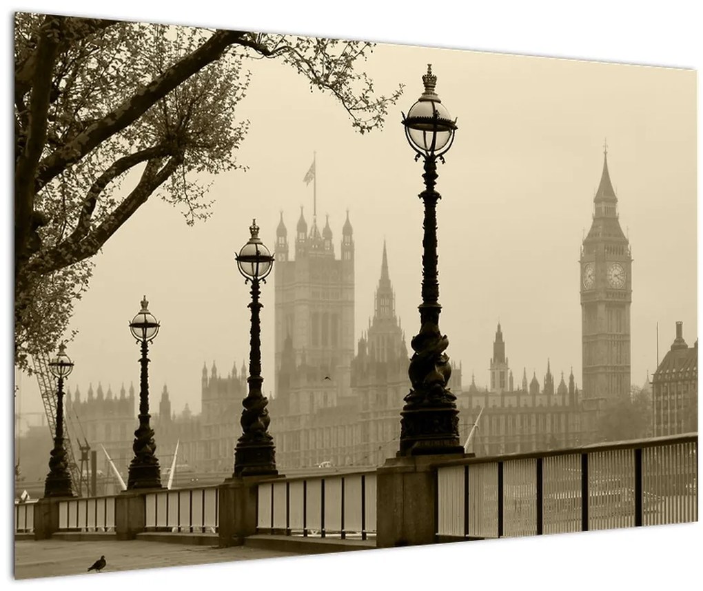 Tablou - Londra în ceață, Anglia (90x60 cm)