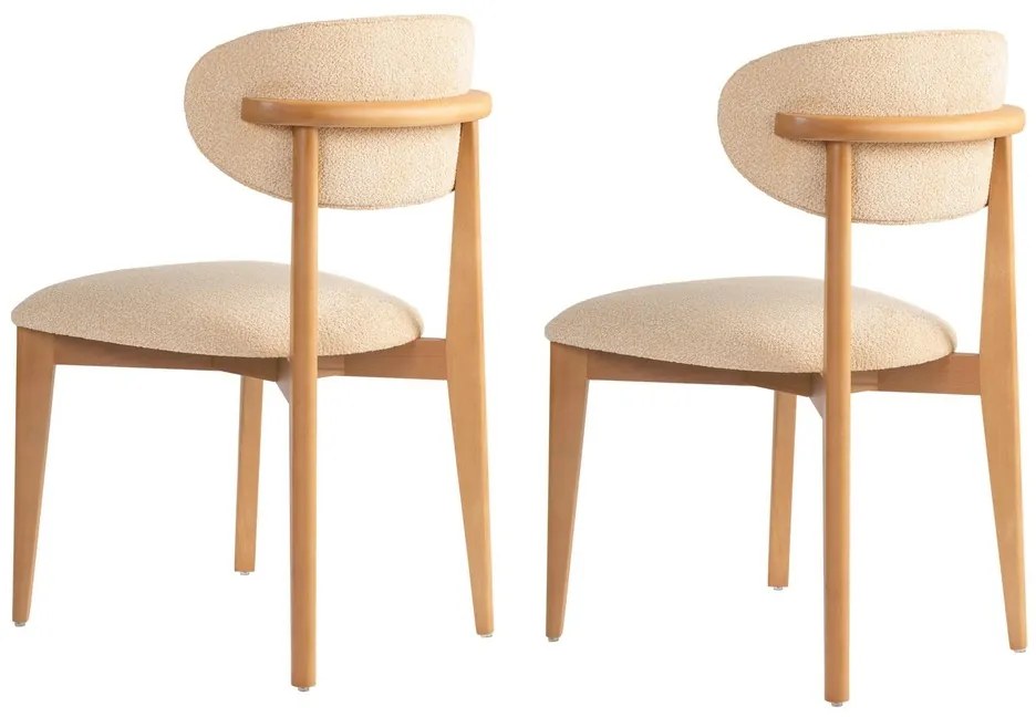 Set de scaune de sufragerie Lionte Beige și LightOak, 2 bucăți