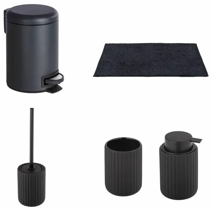 Set de accesorii de baie negru Belluno – Wenko