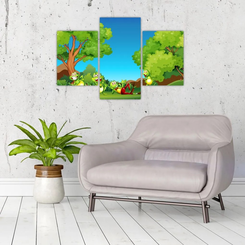 Tablou - Broscuțe vesele (90x60 cm)