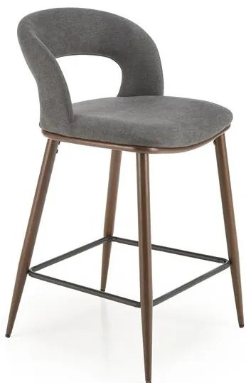 Scaun de bar tapitat H114 gri/nuc