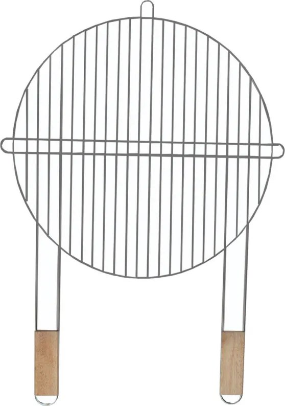 Gratar Master Grill & Party MG257, 51 cm, Manere din lemn, Crom