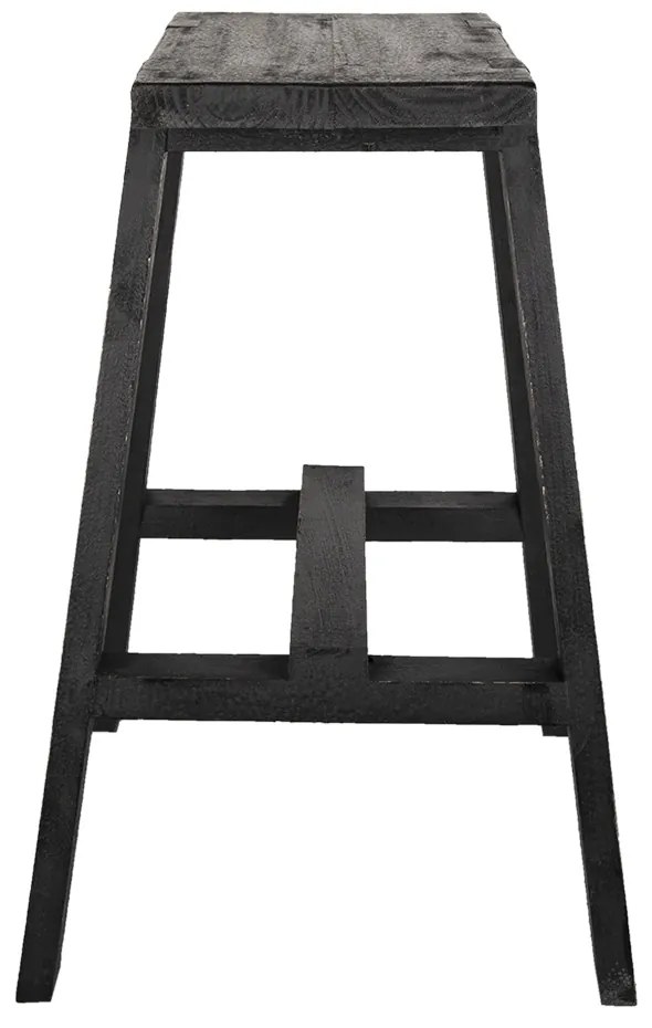 Scaunel negru, din lemn masiv, 50x39x58 cm, Rasty