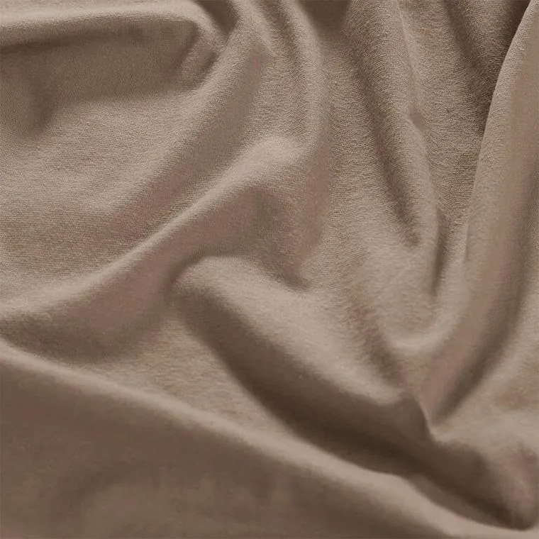 decoDoma Cearșaf elastic jersey cu elastan culoarea nucului 180 x 200 cm
