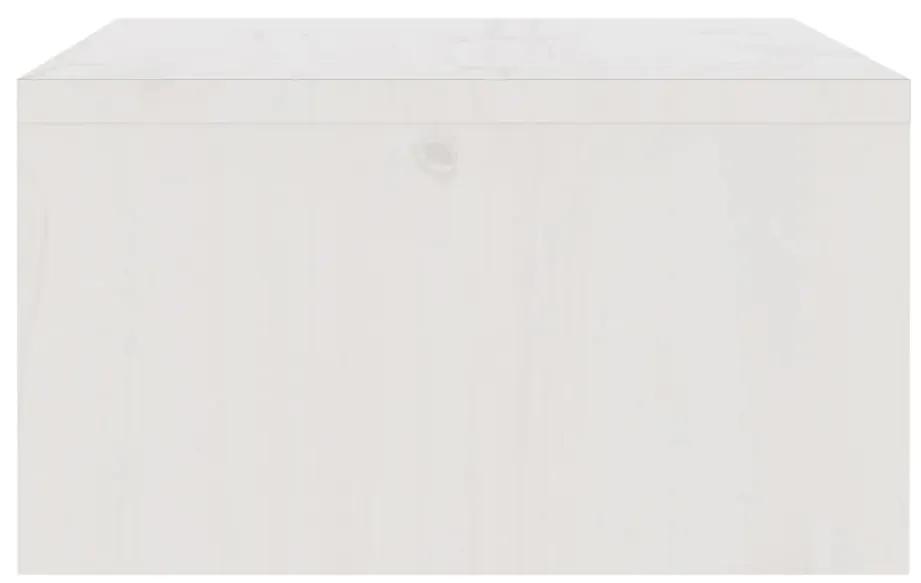 Suport pentru monitor, alb, 100x27x15 cm, lemn masiv pin 1, Alb