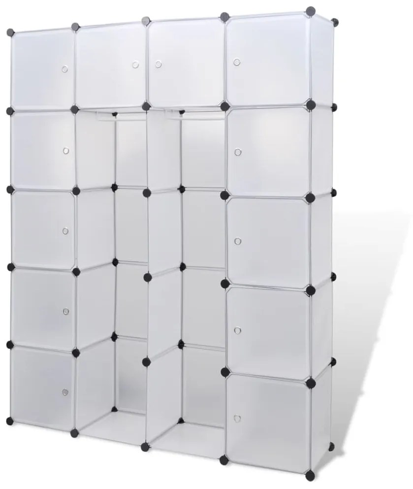 240500 vidaXL Dulap modular cu 14 compartimente alb 37 x 146 x 180,5 cm