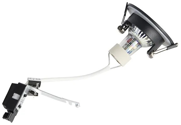 Set de 6 spoturi încastrate moderne negre rotunde IP44 - Xena