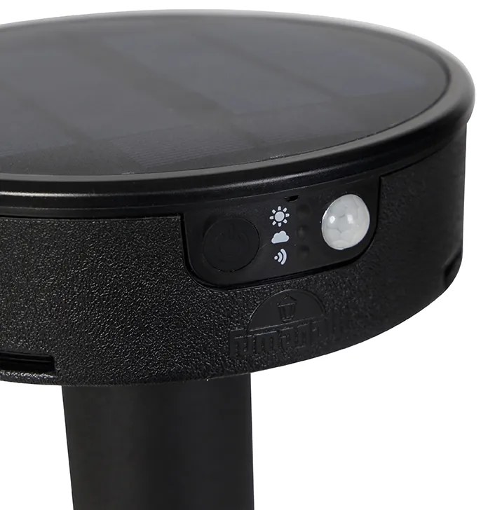 Spot de design cu vârf negru inclusiv LED și dimmer IP55 solar - Fiorina