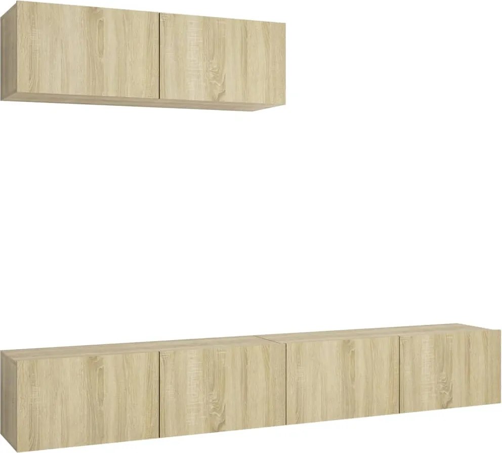 vidaXL Dulapuri TV, 3 buc., stejar sonoma, lemn prelucrat