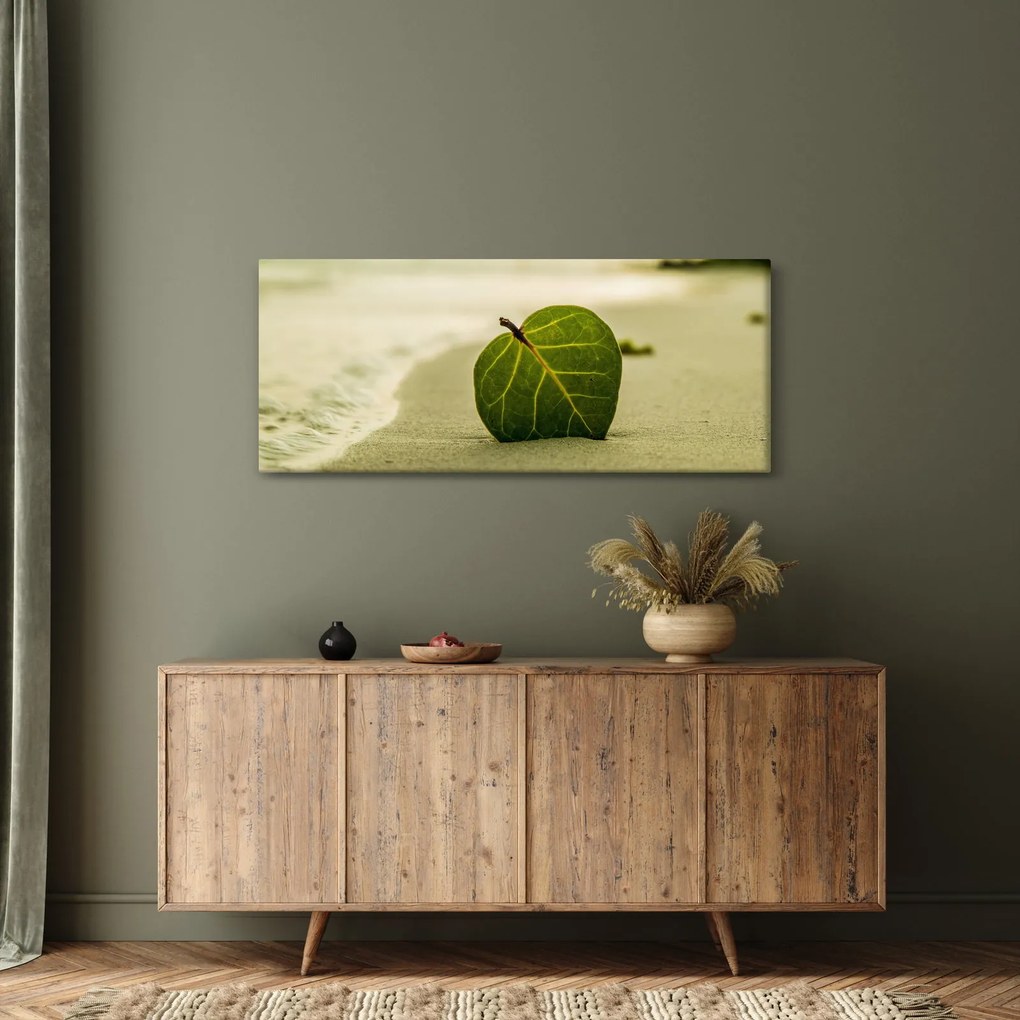 Tablou cu frunză în nisip (120x50 cm)