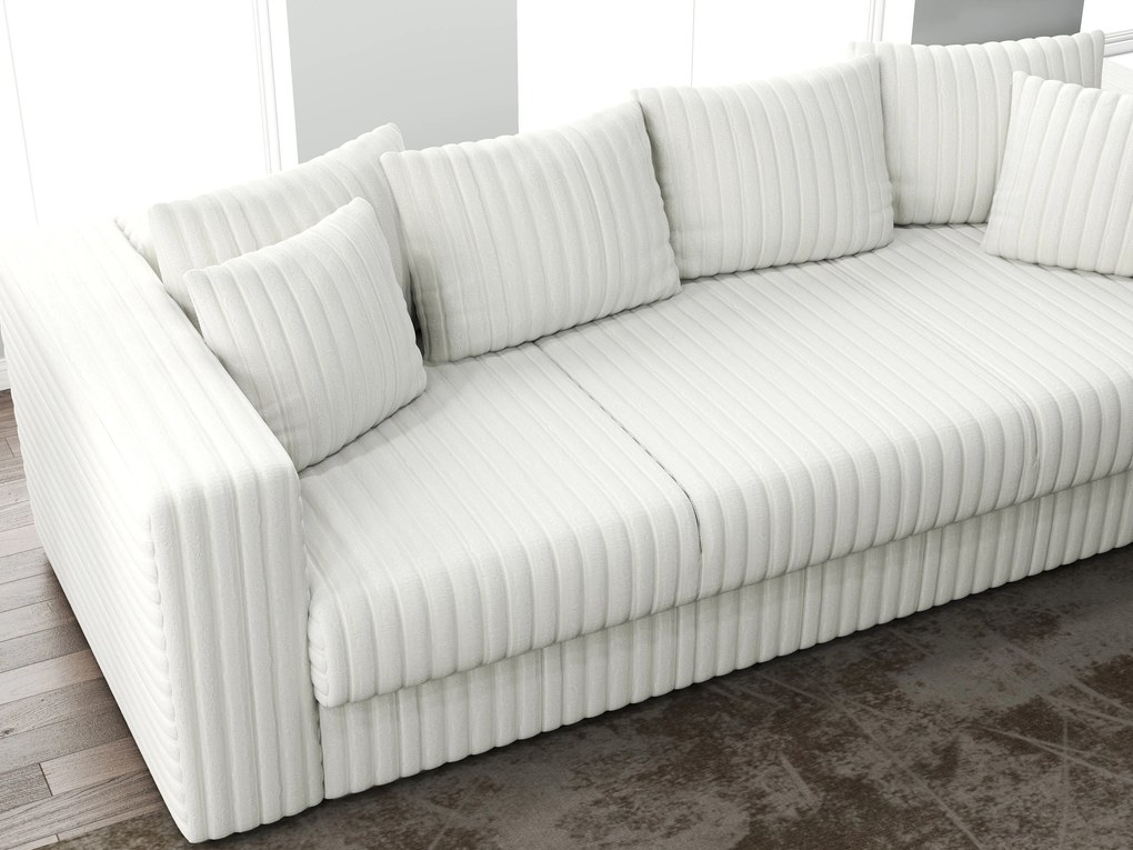 Canapea extensibilă dumonde cu ladă de depozitare si sezut confortabil din spuma high-density, Gloria Ambience Ivory 240x100 cm