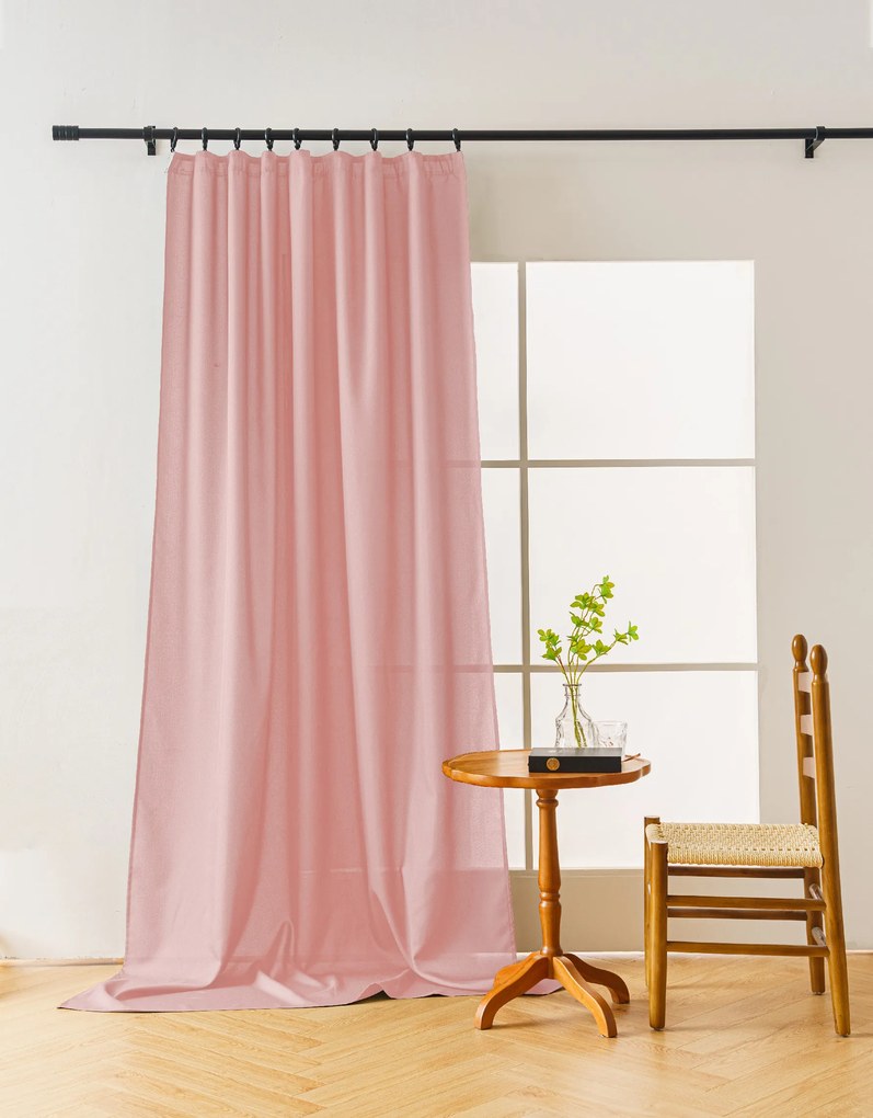 Draperie OXFORD LIGHT 140x250 cm, roz Agatat: Inele metalice