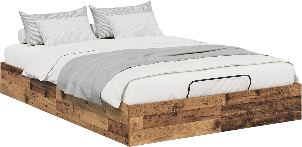 vidaXL Cadru de pat otoman Lemn vechi 193 x 135 x 25 cm Lemn prelucrat