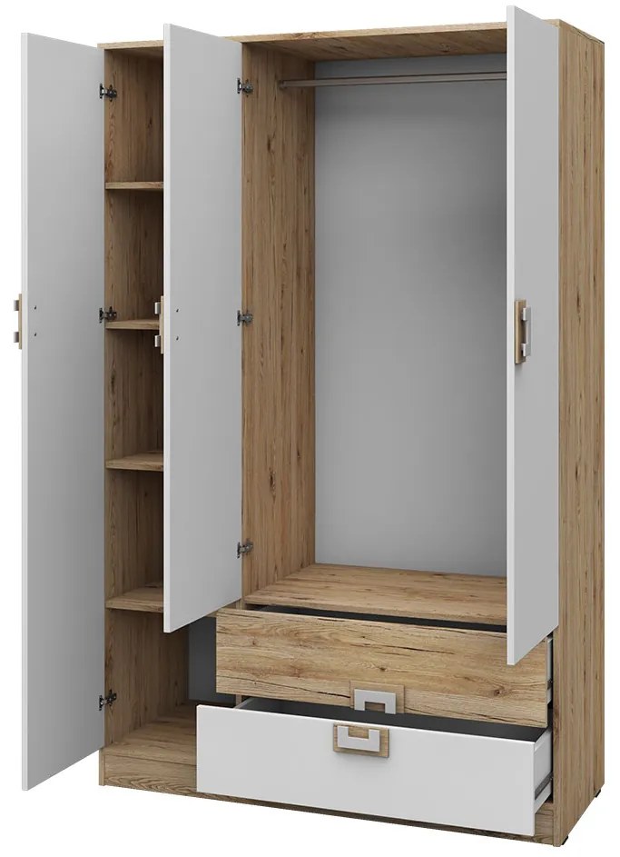 Mobilier cameră studenți Monella VI (stejar deschis + alb) . 1104469