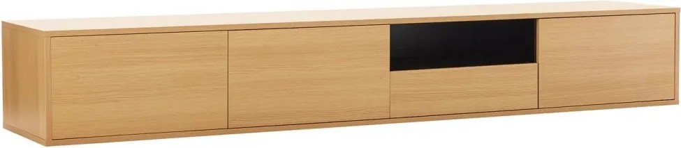 Comoda TV suspendata LOFT 200cm natur/ negru