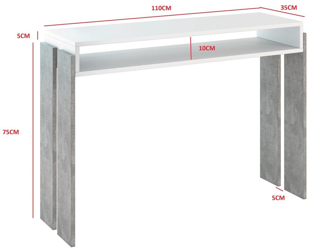 Măsuță consolă Ramea (Stejar platinum grange + Negru). 1055238