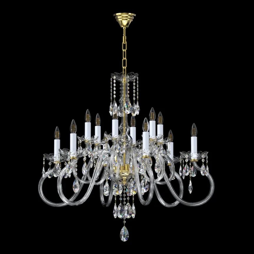 Candelabru cu 12 brate LUX design modern, Cristal Bohemia Exclusive Miracle