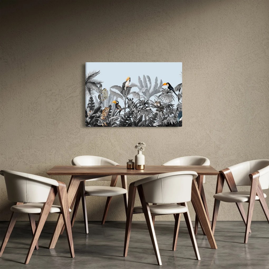 Tablou - Animale în pădurea tropicală (90x60 cm)