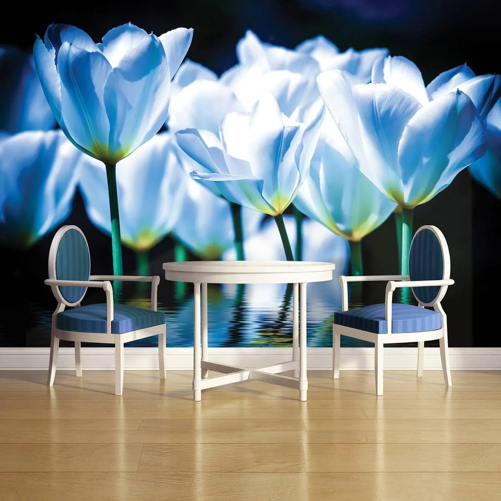 Fototapet - Flori - tonul albastru (152,5x104 cm)