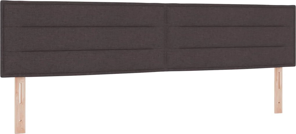 vidaXL Tăblie LED cu benzi LED Manual Maro închis 200 cm țesătură